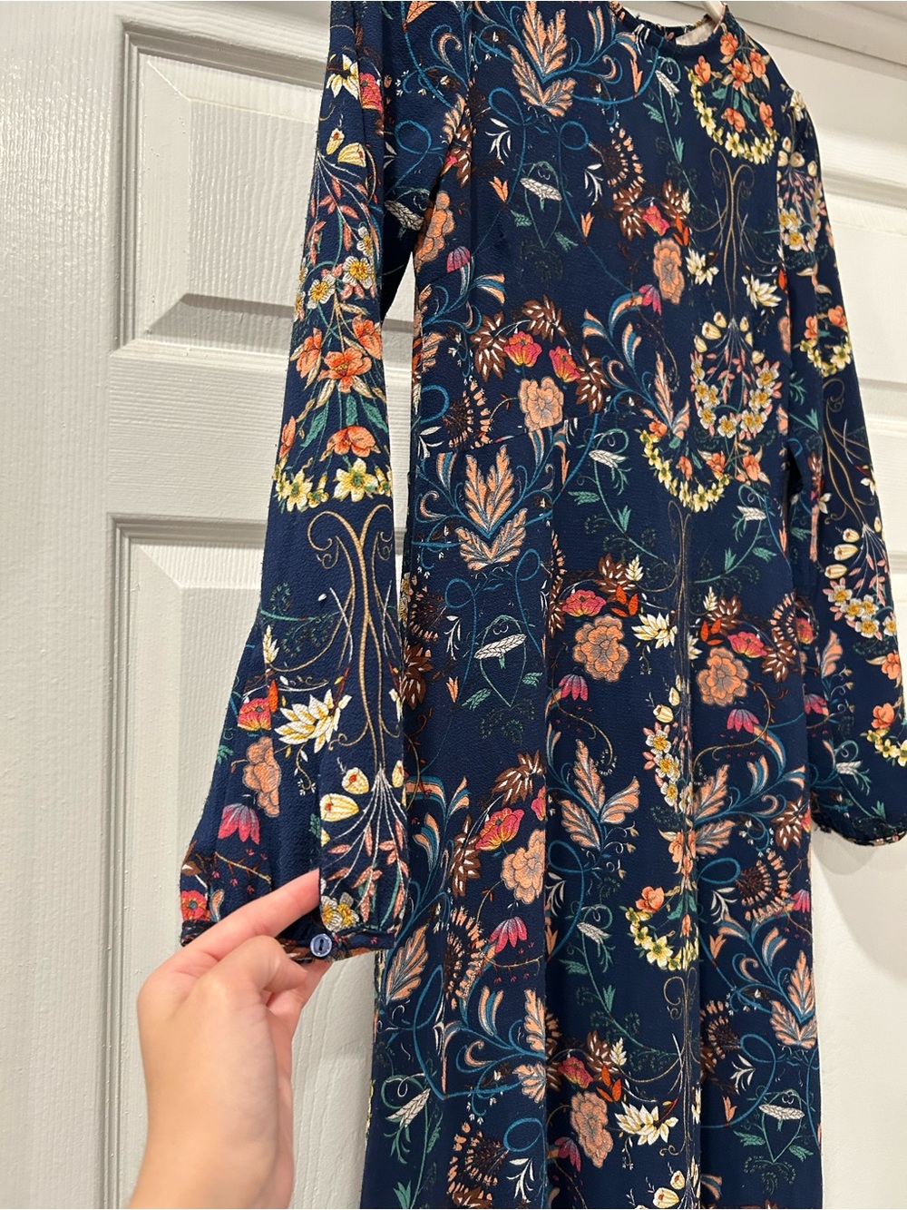 I Madeline Garden Splendor Floral Empire Waist Midi Dress Size Small - Picture 8 of 12